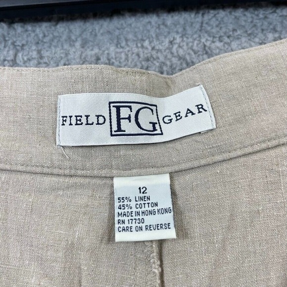 FIELD GEAR Shorts Size 12‎ Vintage Light Tan Shorts Linen Blend New - Picture 6 of 13